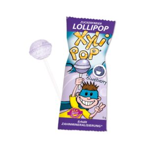 Lizalica zaslađena prirodnim xylitolom-borovnica MIRADENT XYLIPOP