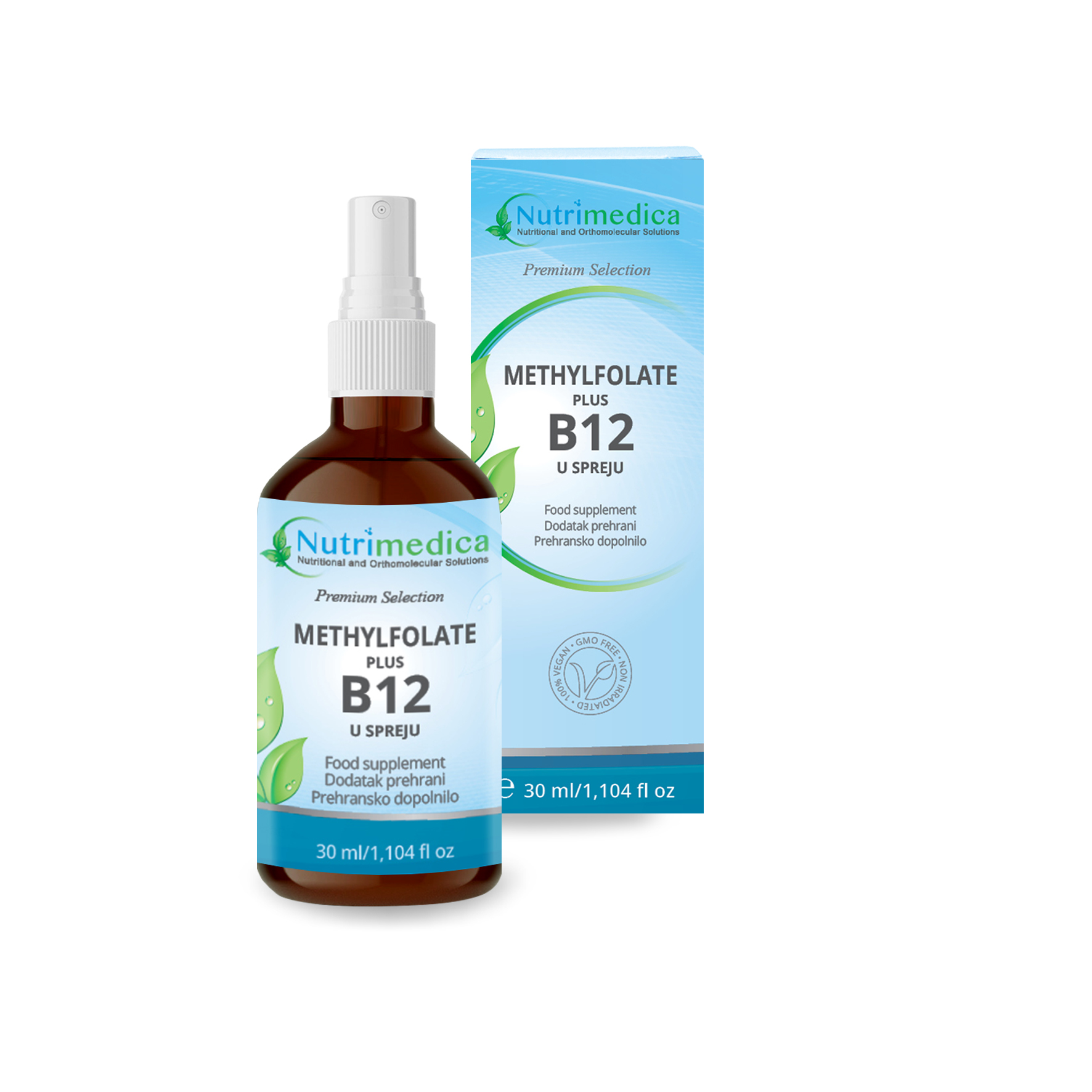 METHYLFOLATE plus b12 s kutijisom Folat + B12 sprej – tekući dodatak prehrani s metilfolatom i metilkobalaminom