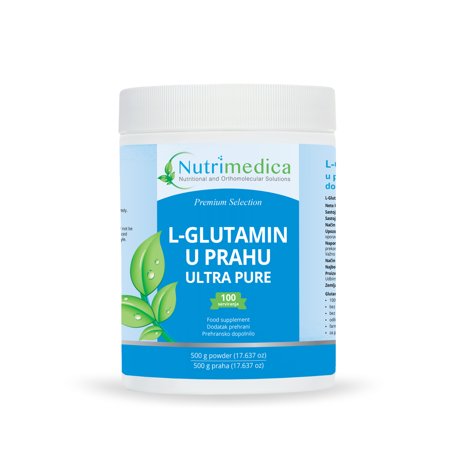 l-glutamin u prahu 500g Nutrimedica L-Glutamin prah 500 g – čisti glutamin za crijeva, imunitet i mišićnu regeneraciju